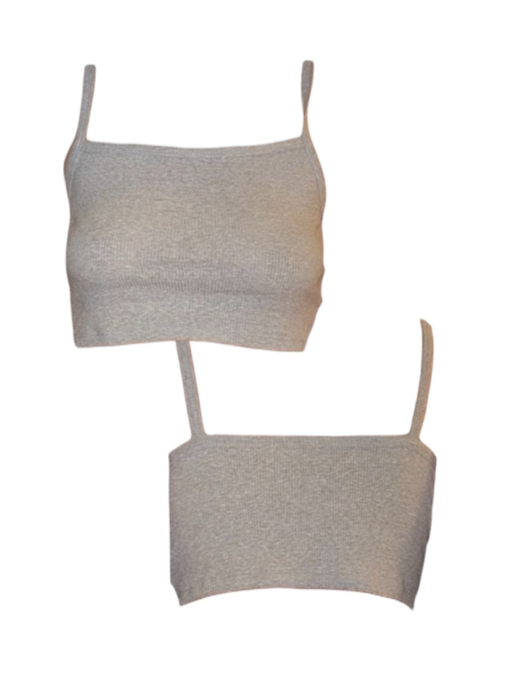 Gray Ribbed Crop Top
